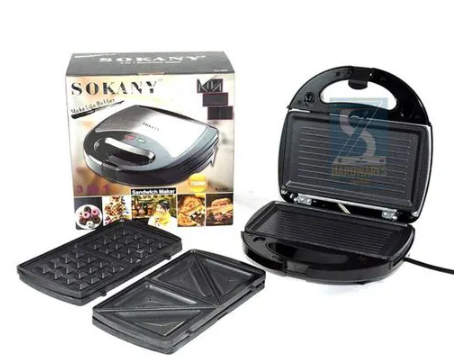 Sokany 3 In 1 Sandwich Maker & Toaster -750W Kitchen & Dining room appliances