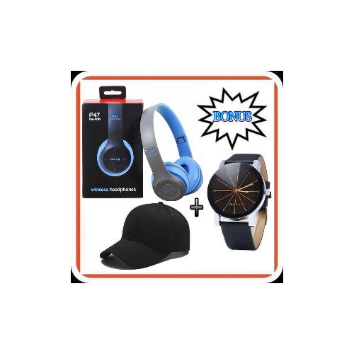 P47 Wireless Bluetooth 5.0 Music Headphones For Tecno, Itel & Samsung Phones