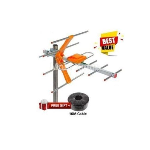 Digital New arrival Outdoor TV Aerial with 10 Meters Coaxial Cable and Free Cable Clips – High Signal Reception for Clear HD Viewing