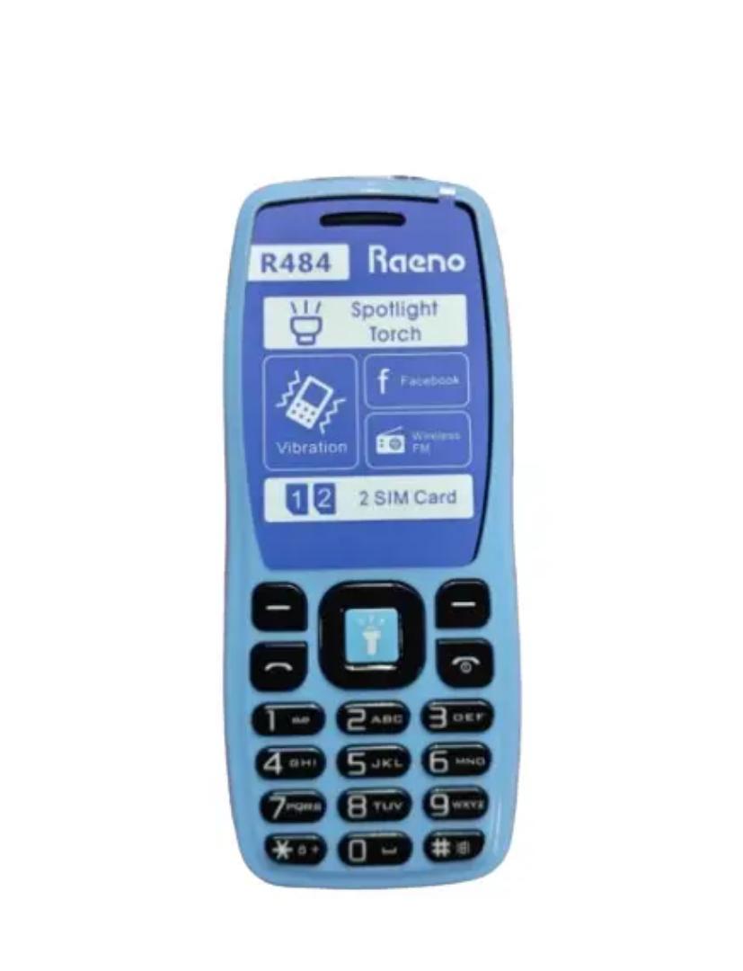 RAENO R482 SCREEN DISPLAY 1.77'', CAMERA, TORCH WIRELESS FM BLUETOOTH LONG STANDBY BATTERY 12 MONTHS WARRANTY,TWO-2 SIM SMALL SIZE KABAMBE/KATULULU/MULIKA MWIZI/FEATURE PHONE/BUTTON MOBILE PHONE.