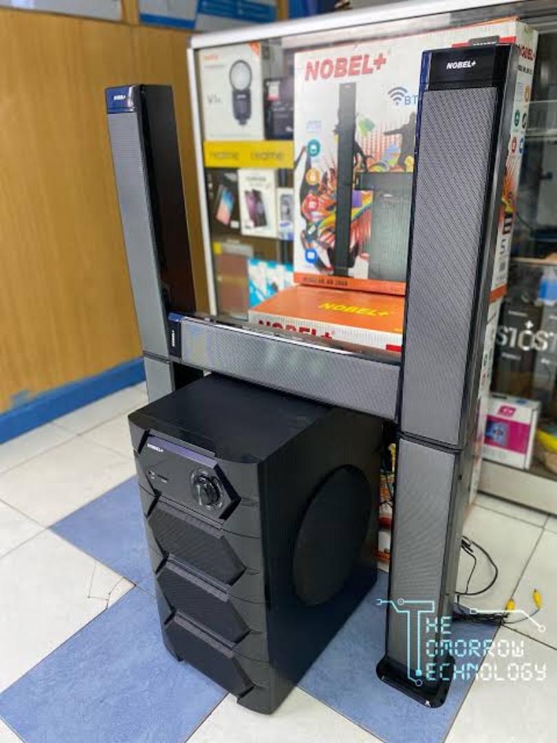 Nobel 5.1CH HOMETHEATER Bass Tallboy Speaker System, model NB-2040 55000W PMPO output Bluetooth connectivity USB port and FM radio Compatibility with PS5 Super bass capability