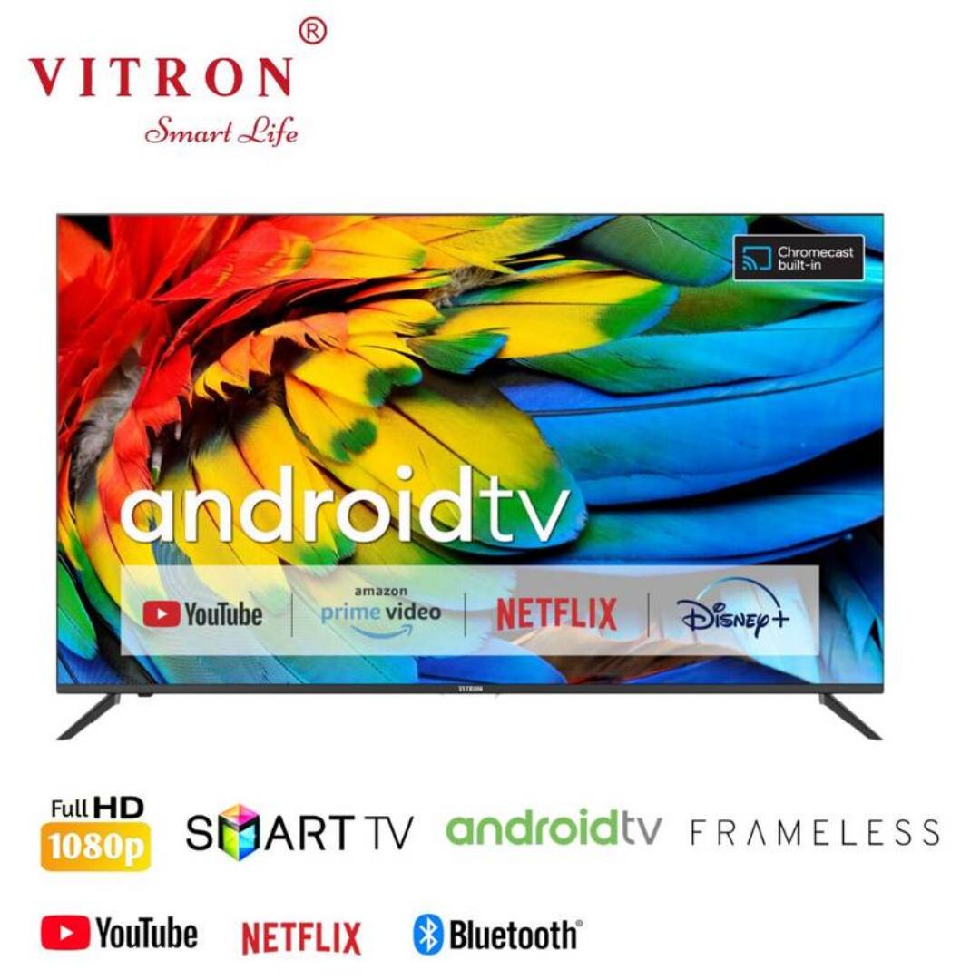 Vitron HTC4388FS,43" Inch,BLUETOOTH-ENABLED,FRAMELESS,Smart Android 11.0 TV WIFI Netflix,Youtube,Playstore Television+FREE 7 GIFTS+14 MONTHS WARRANTY