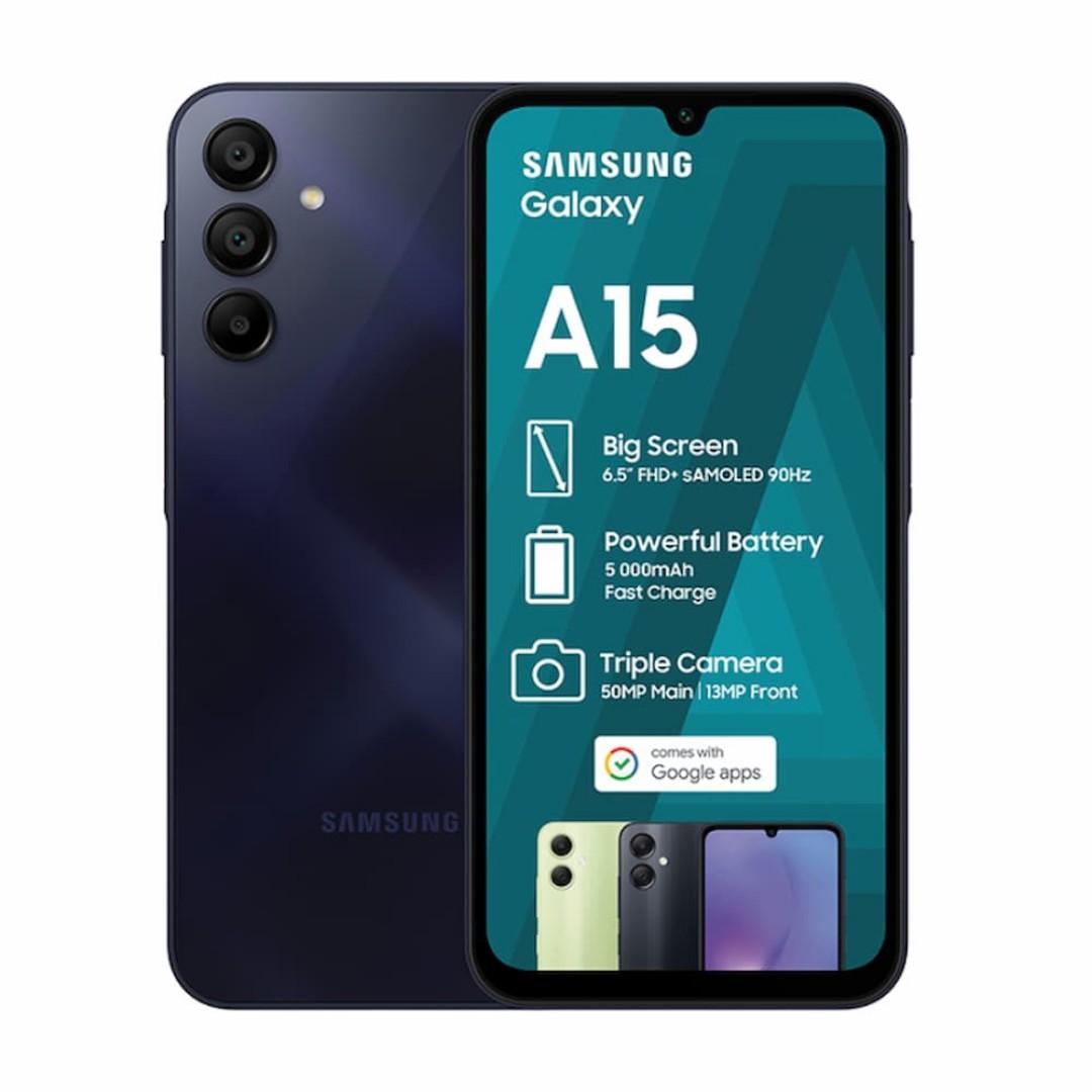 New Arrival Samsung Galaxy A15 256GB+8GB 50MP Triple Camera Mediatek Helio G99 6.5" 90Hz Display Android 14 25W 5000mAh Type-C Charge Smart Phones