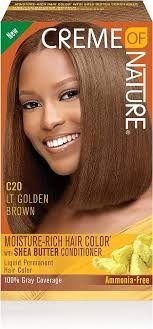 Creme Of Nature C20 LT GOLDEN BROWN MOISTURE RICH HAIR COLOUR WITHSHEA BUTTER CONDITIONER