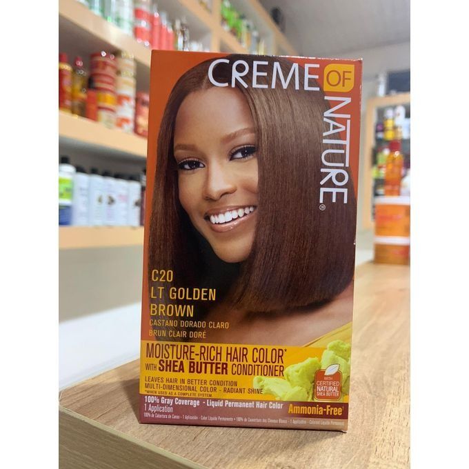 Creme Of Nature C20 LT GOLDEN BROWN MOISTURE RICH HAIR COLOUR WITHSHEA BUTTER CONDITIONER