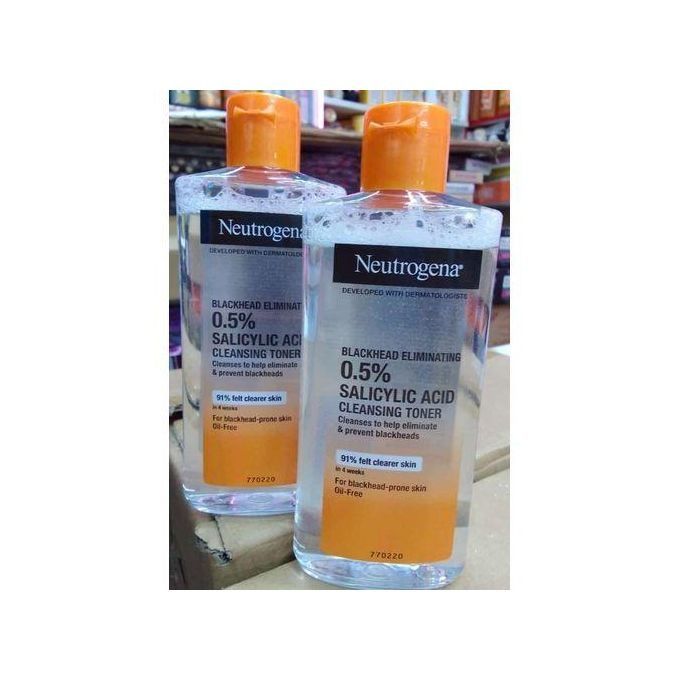 Neutrogena Blackhead Eliminating 0.5% Salicylic Acid Cleansing Toner-200ml.Unclogs pores and removes blackheads Deep cleanses the skin without over-drying Helps prevent future breakouts