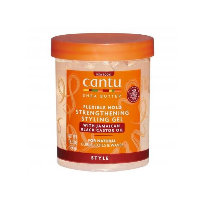 Cantu Shea Butter Flexible hold strengthening styling gel with jamiaican black castor oil For Curls ,Coils & Waves