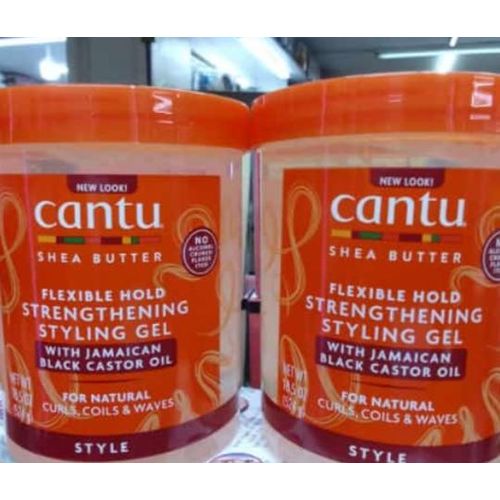 Cantu Shea Butter Flexible hold strengthening styling gel with jamiaican black castor oil For Curls ,Coils & Waves