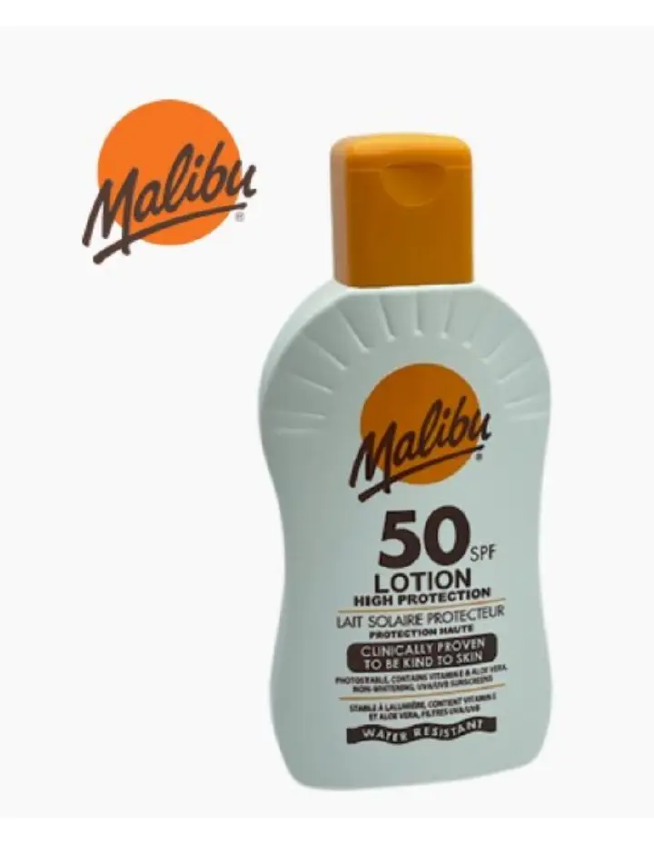 Malibu SPF 50 Lotion, a high-protection sunscreen Clinically proven to be kind to skin