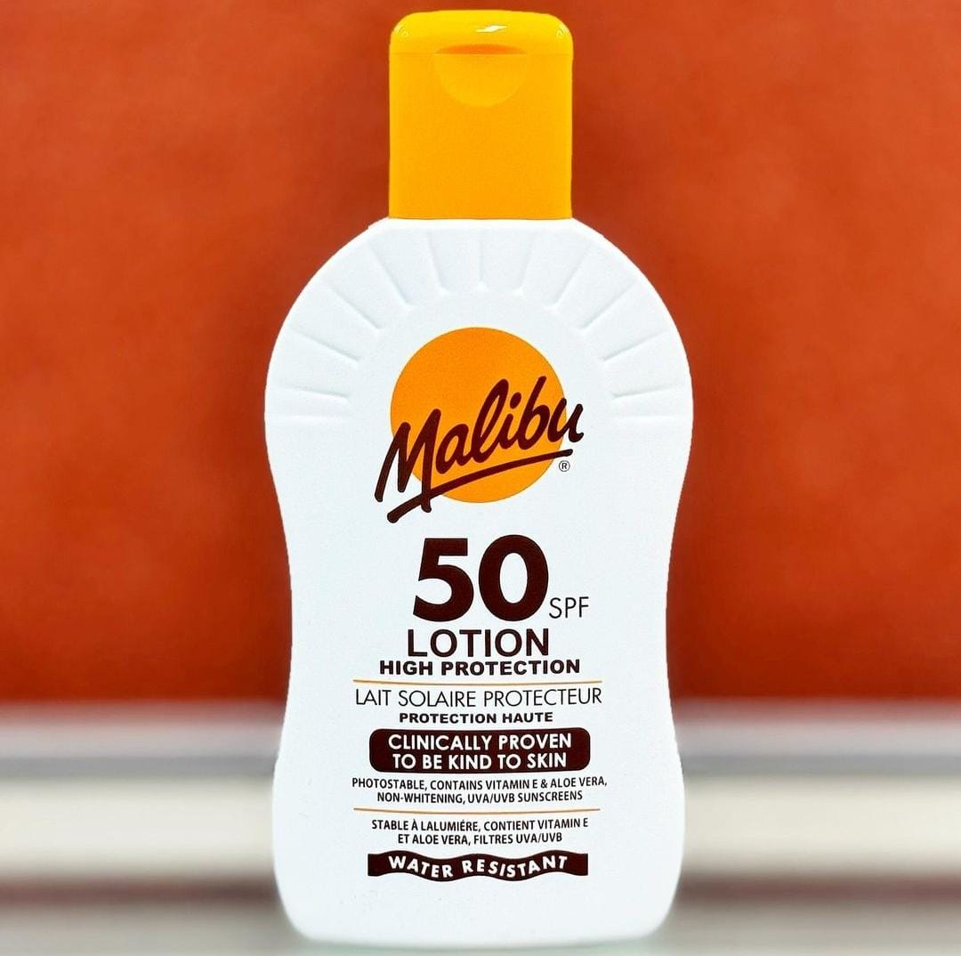 Malibu SPF 50 Lotion, a high-protection sunscreen Clinically proven to be kind to skin