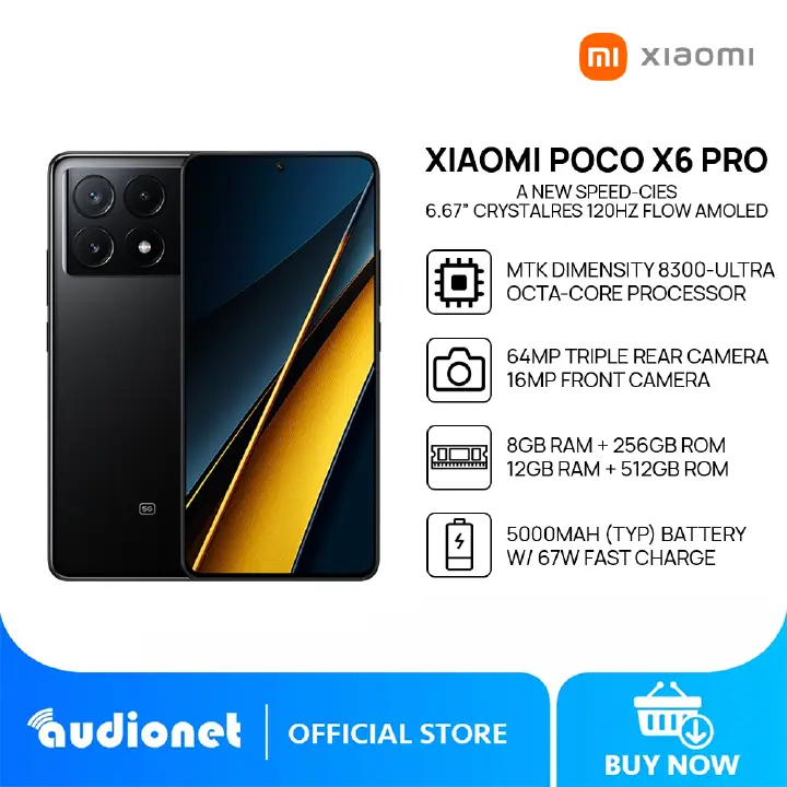 {New Arrival} Brand New XIAOMI Poco X6 Pro 12GB RAM+512GB ROM 6.67" 120Hz AMOLED Display 64MP Camera IP54 Dust and Water-ResistaNT Fingerprint Unlock 5000mAh Battery 67W Fast Charge Smart Phones