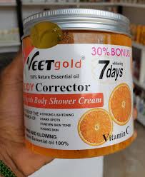 VEET GOLD Body Corrector With Vitamin C salt Scrub Body Shower Cream For Uneven Skin Tone, Anti-aging ,Clears Dark Spot, Whitening And Glowing