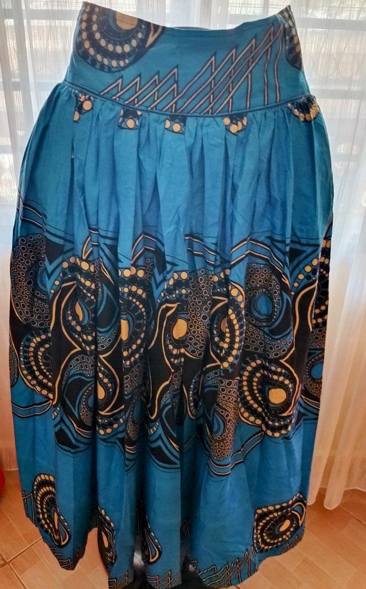 Kitenge Long High Waist Skirt