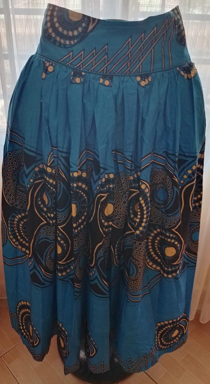 Kitenge Long High Waist Skirt