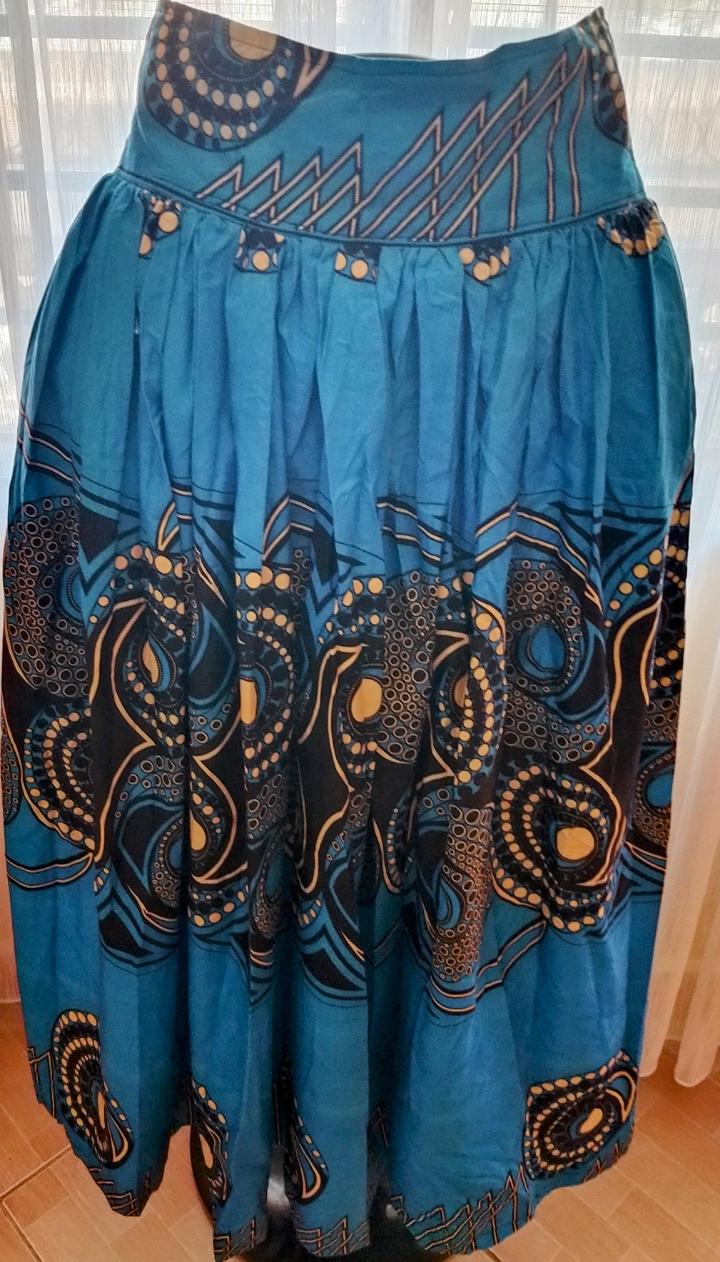 Kitenge Long High Waist Skirt