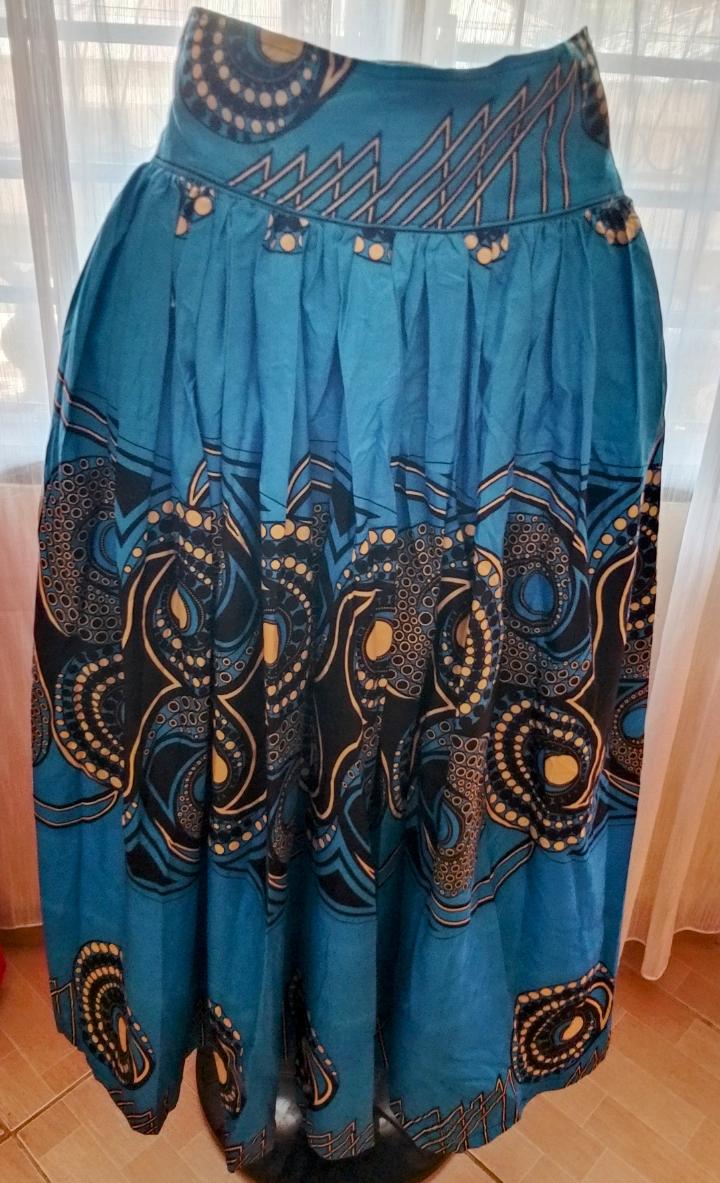 Kitenge Long High Waist Skirt