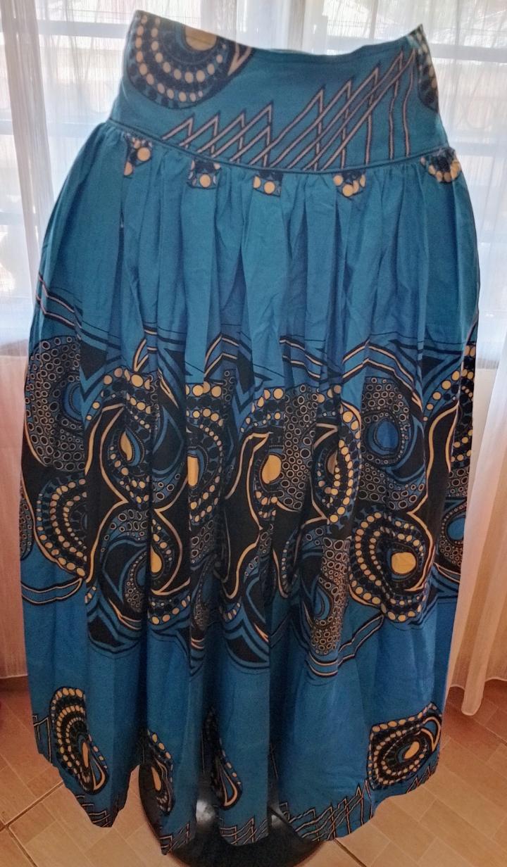 Kitenge Long High Waist Skirt
