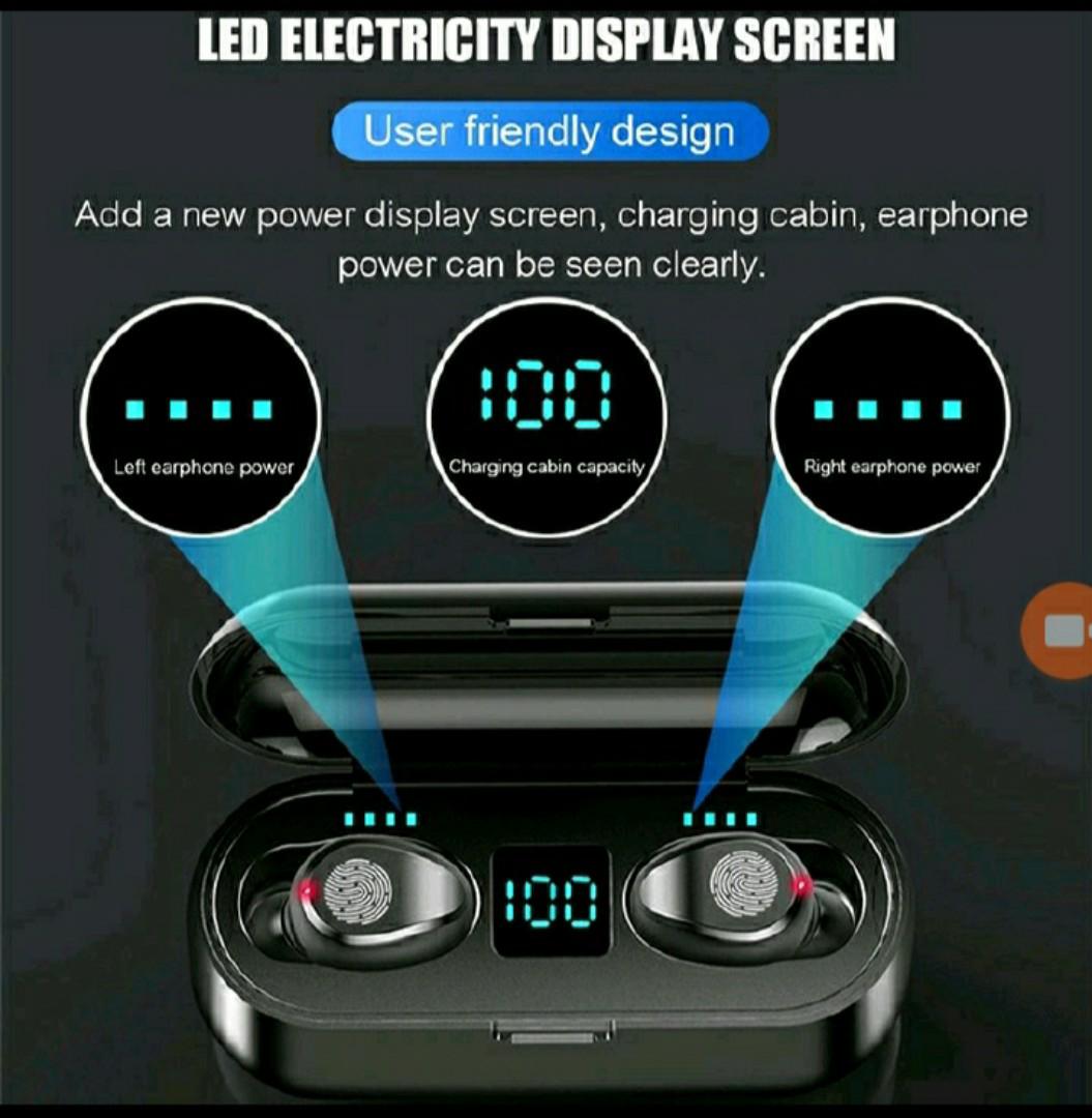 VEDO F9 Bluetooth Earphone Mini True Wireless Stereo Earbuds With LED Digital earPods Display