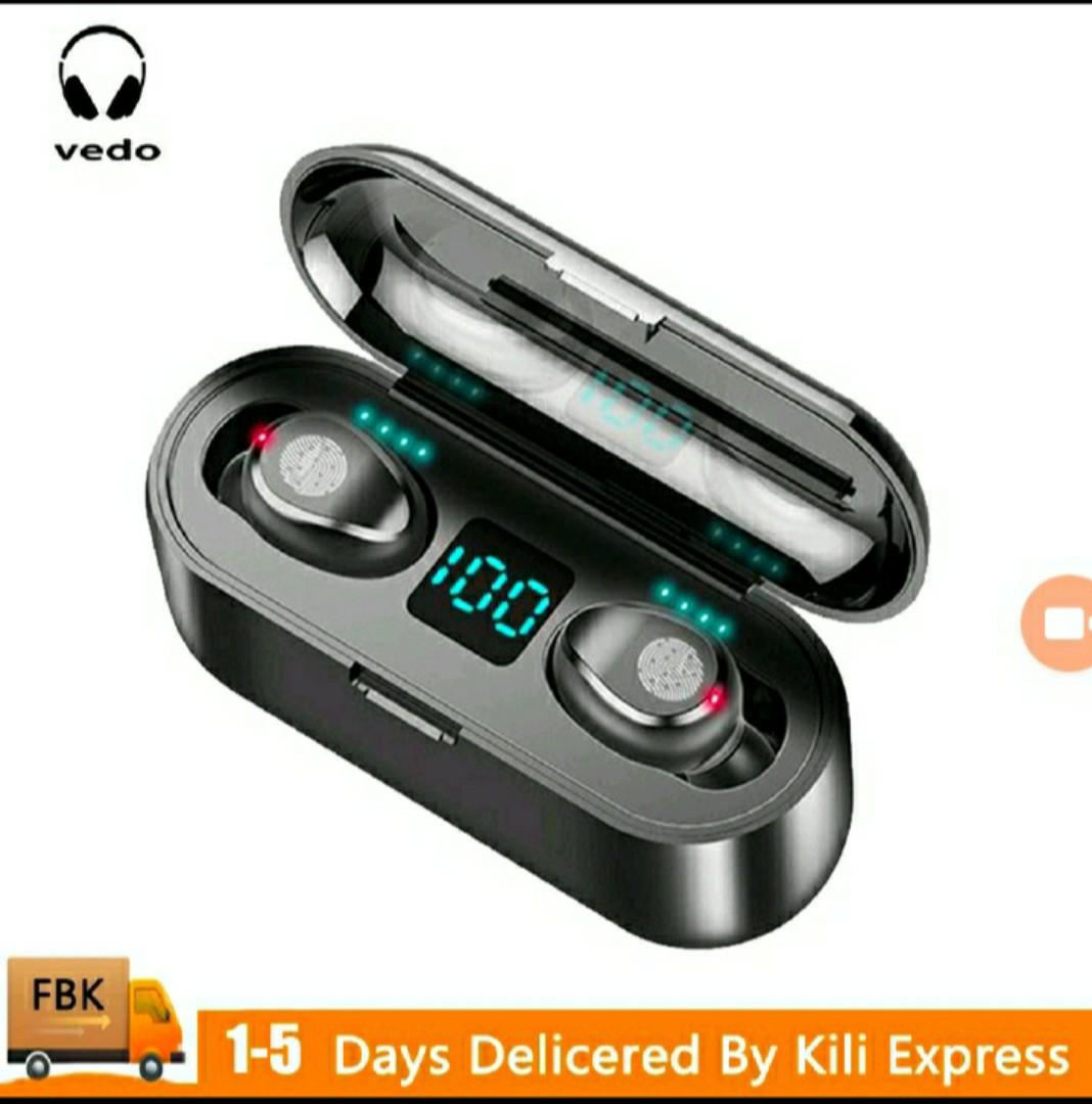 VEDO F9 Bluetooth Earphone Mini True Wireless Stereo Earbuds With LED Digital earPods Display