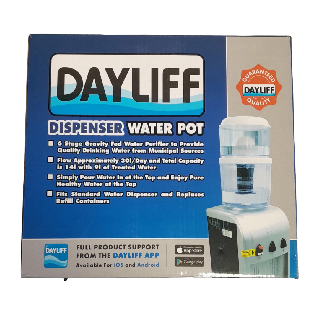DISPENSER WATER POT PURIFIER FOR HOMES AND OFFICE USE  - SUITABLE FOR RAIN WATER & MUNICIPAL WATER. REMOVES SEDIMENTS, BACTERIA AND MICRO-ORGANISMS.