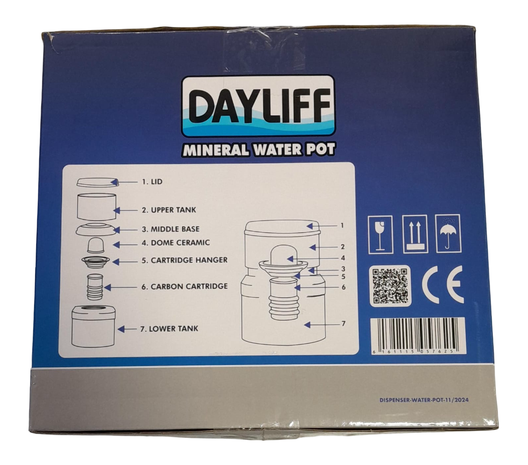 DISPENSER WATER POT PURIFIER FOR HOMES AND OFFICE USE  - SUITABLE FOR RAIN WATER & MUNICIPAL WATER. REMOVES SEDIMENTS, BACTERIA AND MICRO-ORGANISMS.