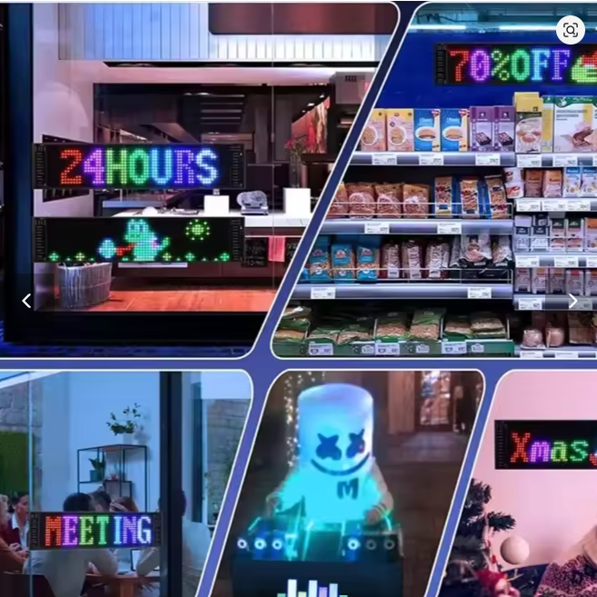 Led Matrix Pixel Flexible Panel Demon Eyes 16*64LED (37CM*9CM) USB 5V Programmable Bluetooth App & Remote