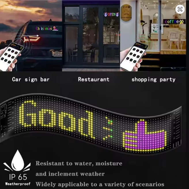 Led Matrix Pixel Flexible Panel Demon Eyes 16*64LED (37CM*9CM) USB 5V Programmable Bluetooth App & Remote