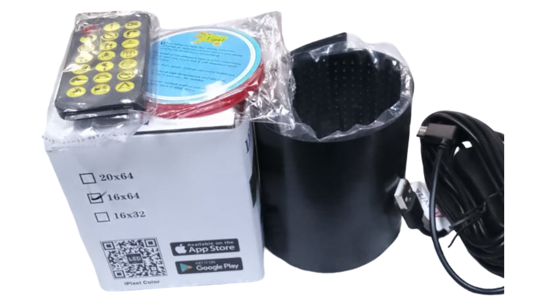 Led Matrix Pixel Flexible Panel Demon Eyes 16*64LED (37CM*9CM) USB 5V Programmable Bluetooth App & Remote