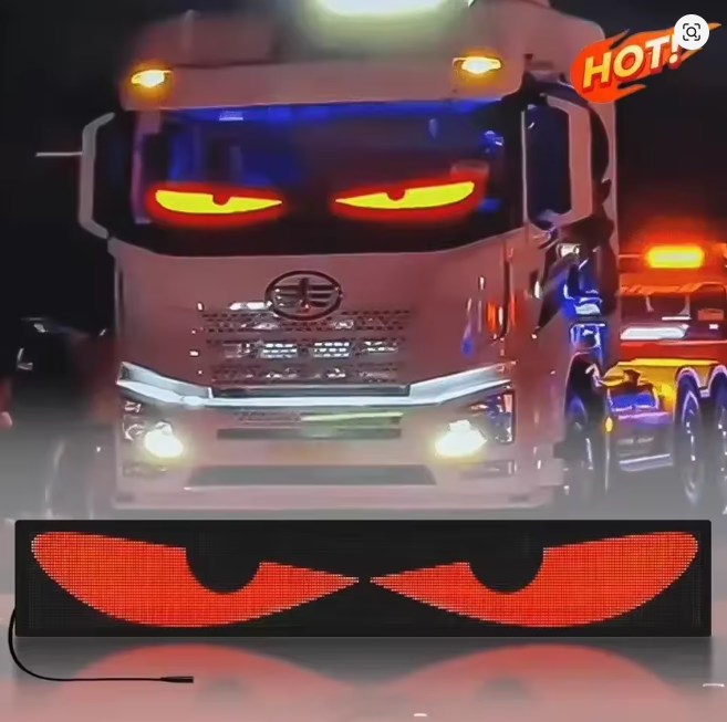 Led Matrix Pixel Flexible Panel Demon Eyes 16*64LED (37CM*9CM) USB 5V Programmable Bluetooth App & Remote