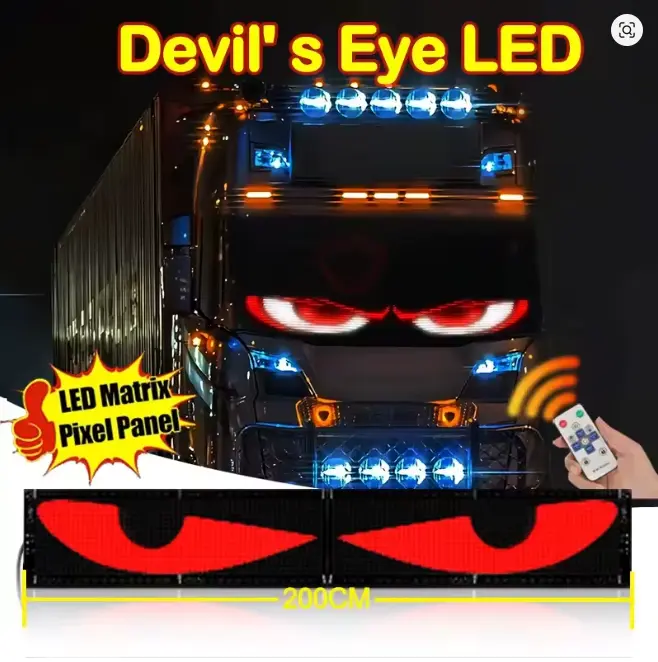 Led Matrix Pixel Flexible Panel Demon Eyes 16*64LED (37CM*9CM) USB 5V Programmable Bluetooth App & Remote