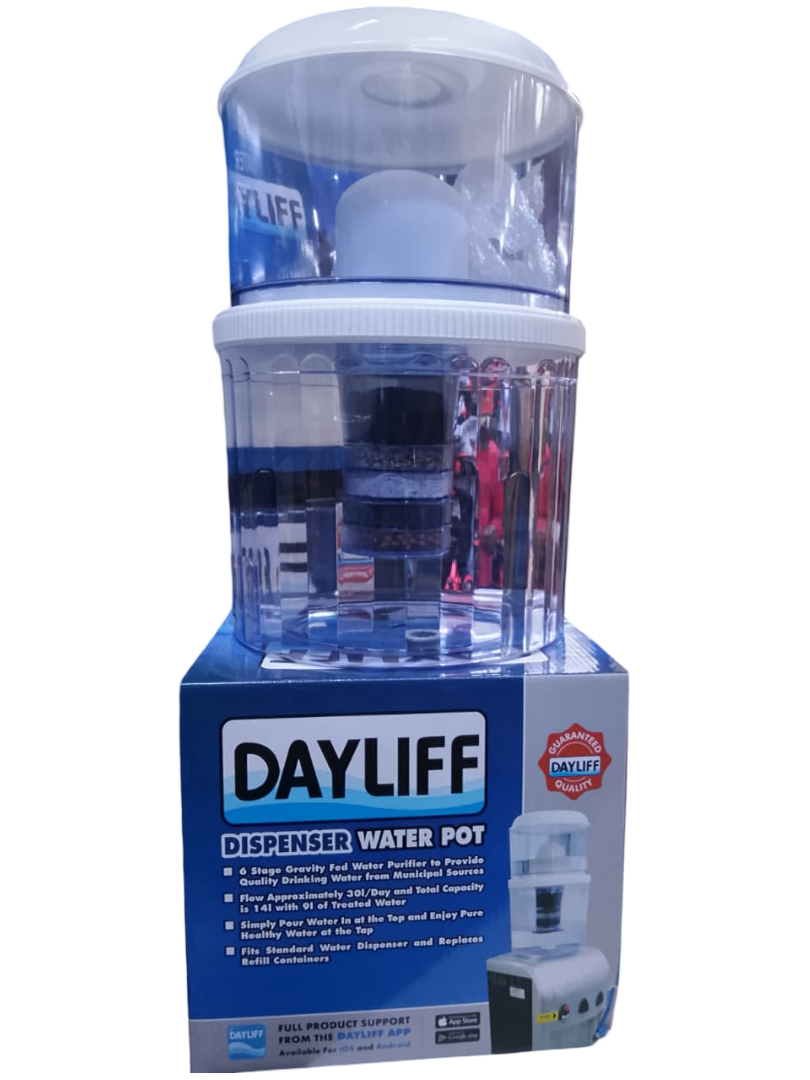 DISPENSER WATER POT PURIFIER FOR HOMES AND OFFICE USE  - SUITABLE FOR RAIN WATER & MUNICIPAL WATER. REMOVES SEDIMENTS, BACTERIA AND MICRO-ORGANISMS.