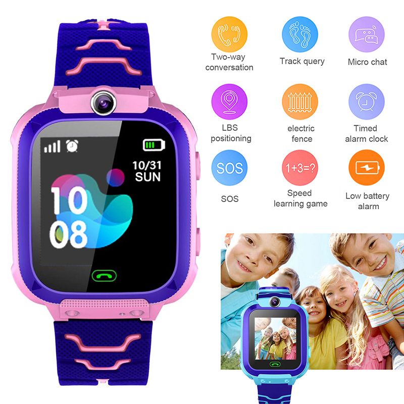 New Q12 Kids Smart Watch Location Tracker Anti-lost SOS Waterproof With 2G Network, SIM Card Slot, Smart Call Bracelet.