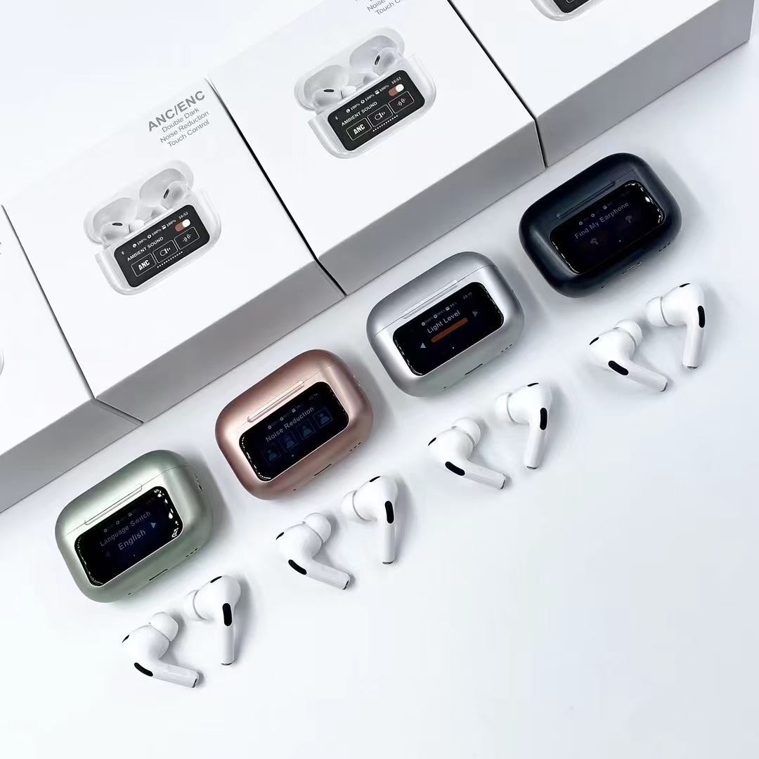 New A9 Pro Apple Airpods ANC/ENC Noise Reduction Touch Control Bluetooth 5.4 Wireless Earbuds