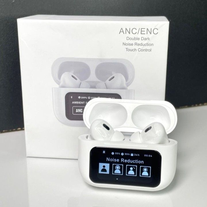 New A9 Pro Apple Airpods ANC/ENC Noise Reduction Touch Control Bluetooth 5.4 Wireless Earbuds