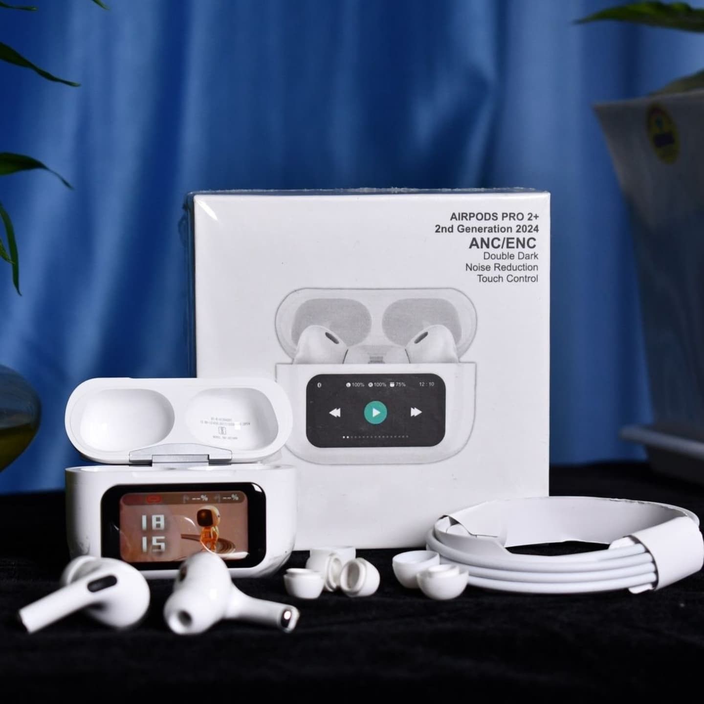 New A9 Pro Apple Airpods ANC/ENC Noise Reduction Touch Control Bluetooth 5.4 Wireless Earbuds