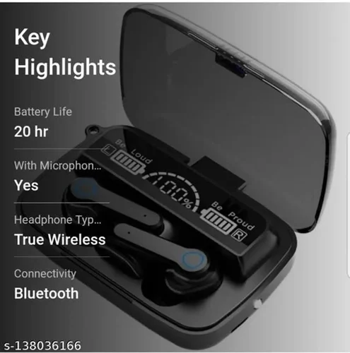 M19 TWS Bluetooth 5.1 Wireless In Ear Earbuds, Touch Waterproof LED Digital Display Bluetooth Headset, in-Built Power Bank