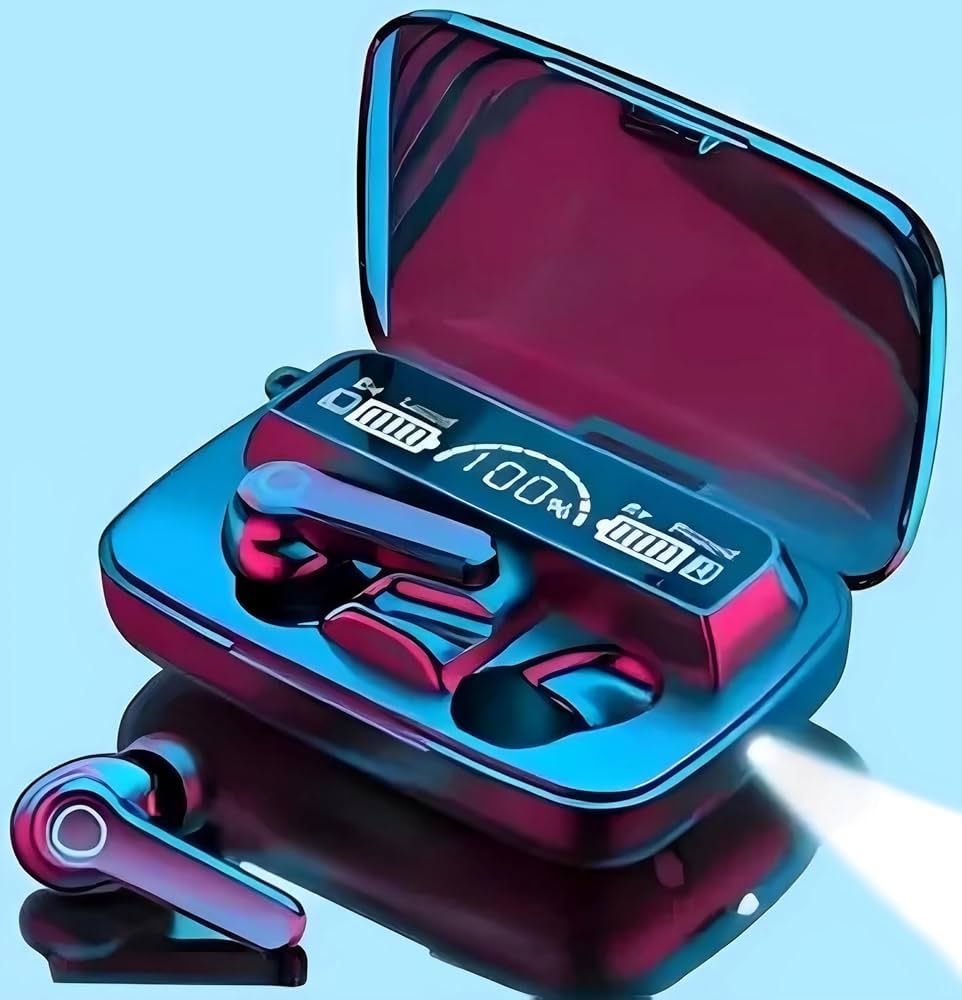 M19 TWS Bluetooth 5.1 Wireless In Ear Earbuds, Touch Waterproof LED Digital Display Bluetooth Headset, in-Built Power Bank