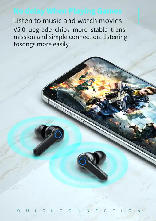 M19 TWS Bluetooth 5.1 Wireless In Ear Earbuds, Touch Waterproof LED Digital Display Bluetooth Headset, in-Built Power Bank