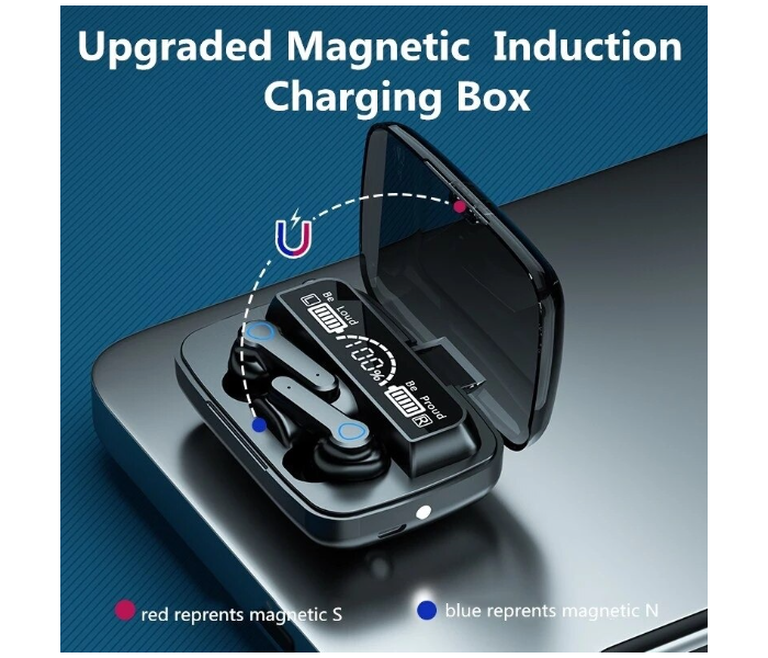 M19 TWS Bluetooth 5.1 Wireless In Ear Earbuds, Touch Waterproof LED Digital Display Bluetooth Headset, in-Built Power Bank