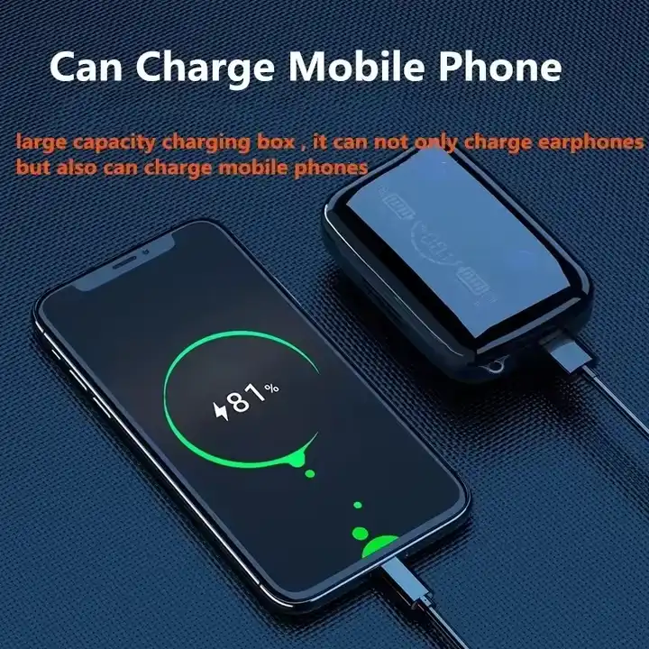 M19 TWS Bluetooth 5.1 Wireless In Ear Earbuds, Touch Waterproof LED Digital Display Bluetooth Headset, in-Built Power Bank