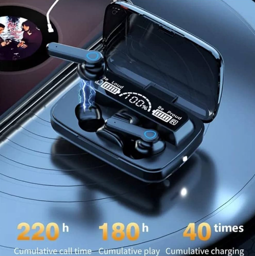 M19 TWS Bluetooth 5.1 Wireless In Ear Earbuds, Touch Waterproof LED Digital Display Bluetooth Headset, in-Built Power Bank