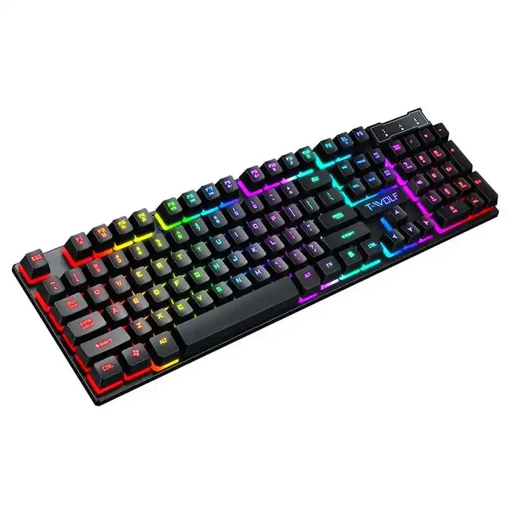 TF200 TWOLF gaming wired keyboard and mouse combo computer mechanical feel backlight for PC desktop LED rainbow light