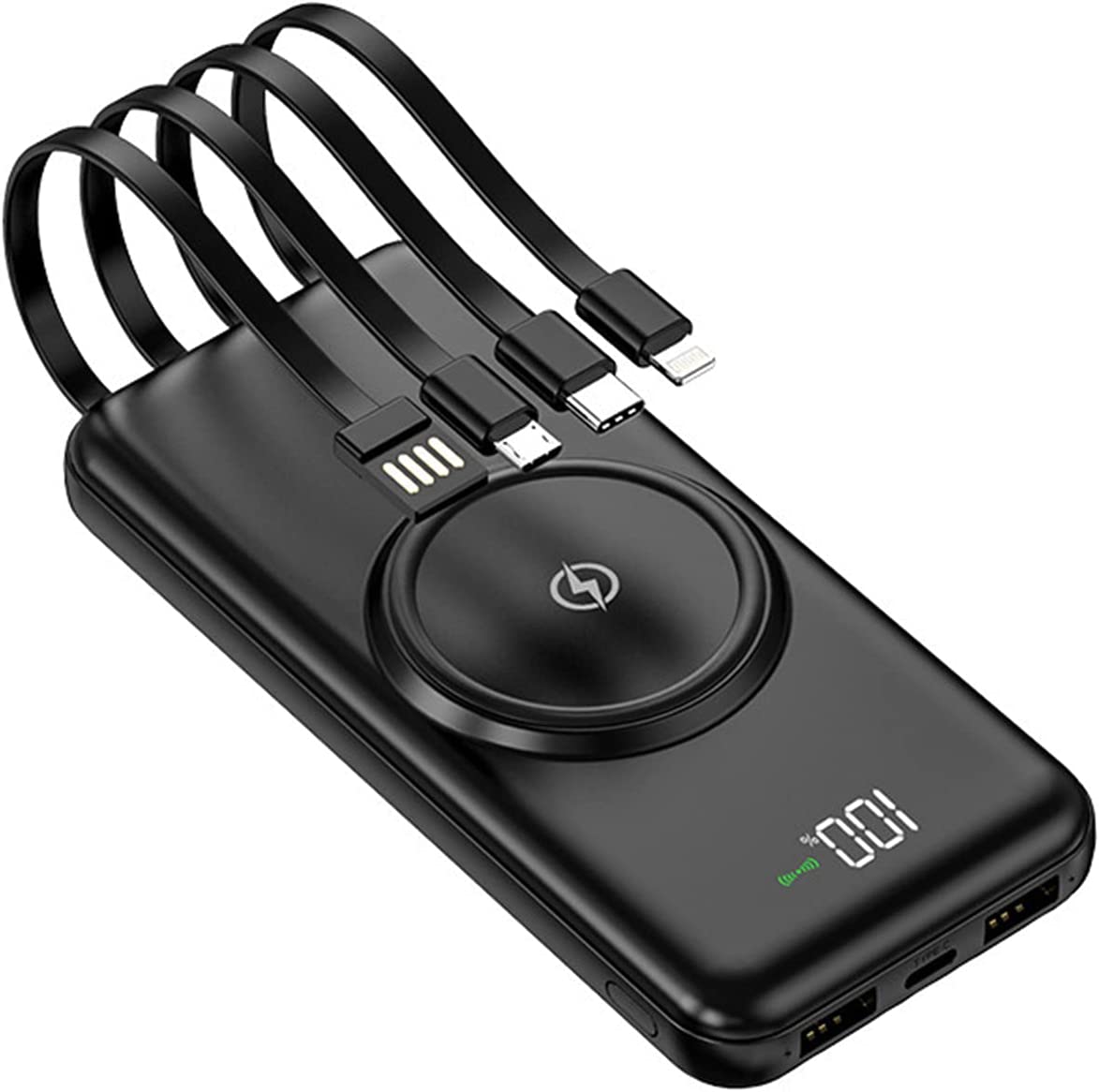 Amazon Hot-Selling Wireless Powerbank Fast Charging 4 in 1 Battery Pack with Data Cable