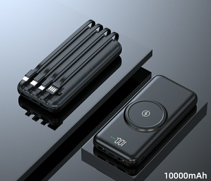 Amazon Hot-Selling Wireless Powerbank Fast Charging 4 in 1 Battery Pack with Data Cable