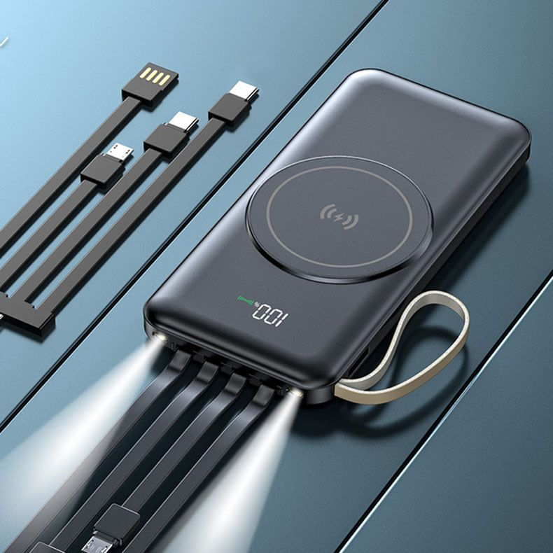 Amazon Hot-Selling Wireless Powerbank Fast Charging 4 in 1 Battery Pack with Data Cable