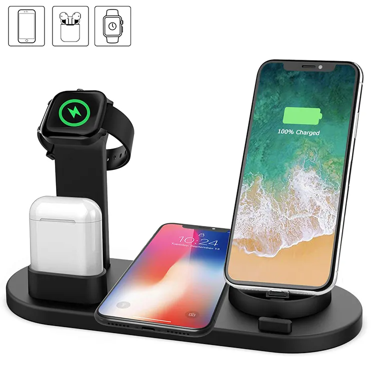 Smart Wireless Charger 3 in 1 Multi-Function Stand Fast Charging Dock Mobile Holder Phone Charging Station
