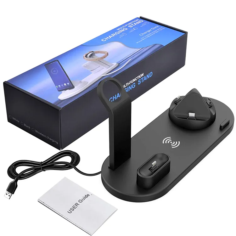 Smart Wireless Charger 3 in 1 Multi-Function Stand Fast Charging Dock Mobile Holder Phone Charging Station