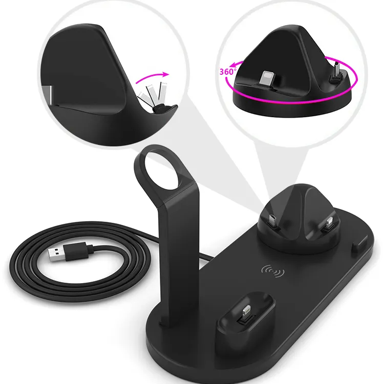 Smart Wireless Charger 3 in 1 Multi-Function Stand Fast Charging Dock Mobile Holder Phone Charging Station