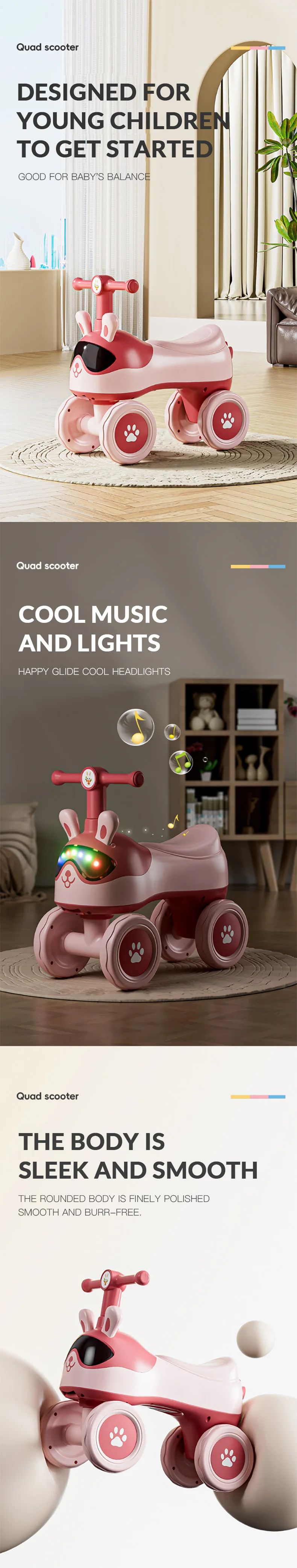 Hot Sale KD99 Wheels Children Balance Car Baby Ride on Car Toy Kids Balance Bike With Music Lights