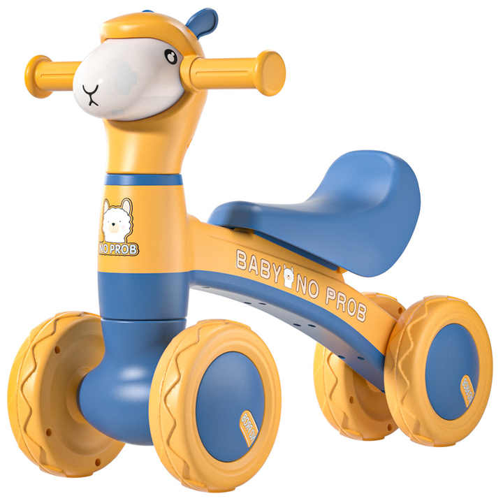 Latest Outdoor No Pedals 4 Wheels Foot Powered Ride-On Sliding Baby Balance Bike for Child